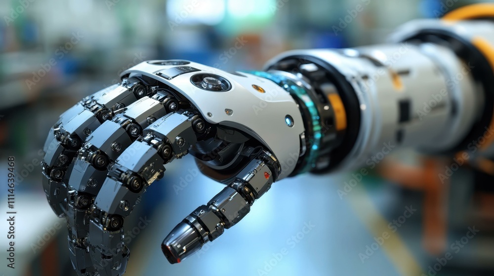 Aufkleber robotic hand. futuristic robotic hand close-up showing advanced technology and engineering for ai, r