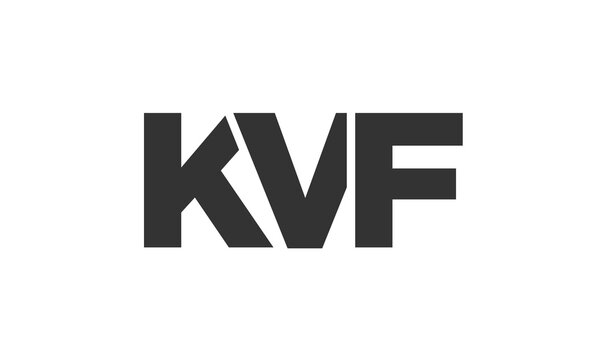 KVF logo design template with strong and modern bold text. Initial based vector logotype featuring simple and minimal typography. Trendy company identity.