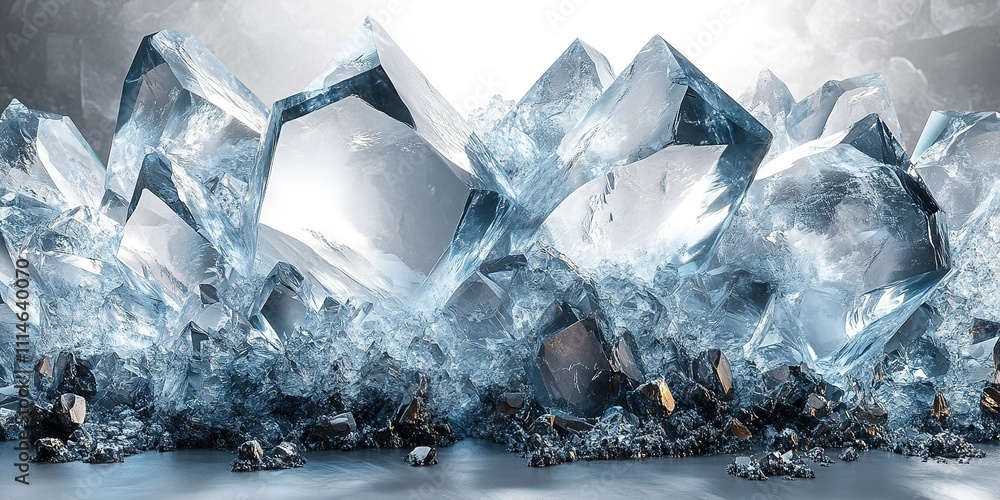 Aufkleber glimmering ice crystals creating an enchanting display in a natural environment