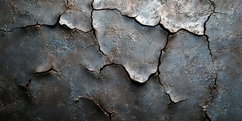 Fototapeta premium Cracked and weathered surface revealing texture and depth in natural light