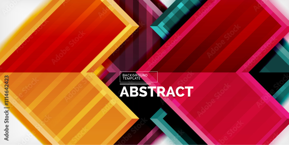 Poster Arrow symbols created with 3d effects and line texture geometric abstract background