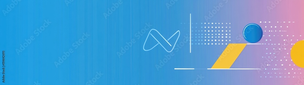 Poster abstract design featuring blue yellow circles and lines