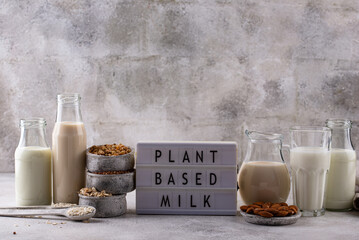 Plant based vegan non dairy alternative milk