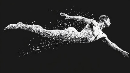 Dynamic Ballet: Particle Art Representation of a Male Dancer in Motion