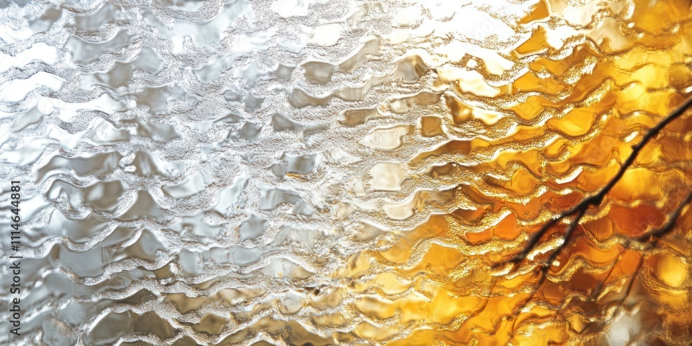 Poster abstract wave pattern through glass showing autumn colors