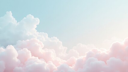 Soft pastel cloud pattern against a serene blue sky with plenty of space for text incorporation