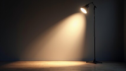 Elegant spotlight casting shadows on a textured wall in a finely furnished gallery, ideal for artistic presentations