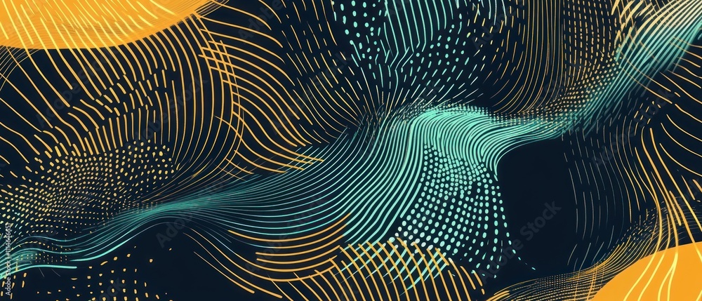 Aufkleber Abstract Curving Lines Form Dynamic Visual Art