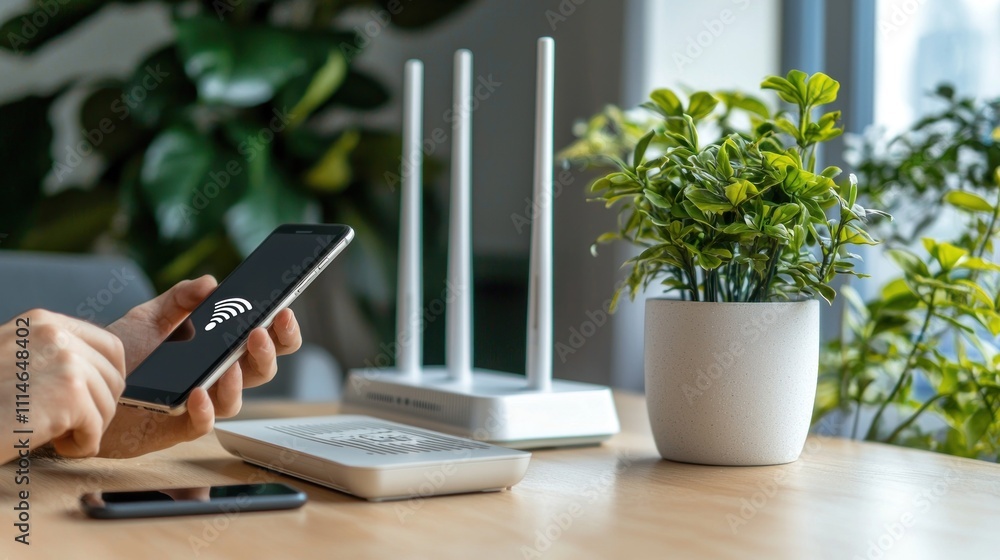 Poster connecting to wifi: home network setup with smartphone