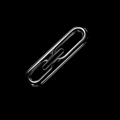 Obraz premium Paperclip on a Black Background