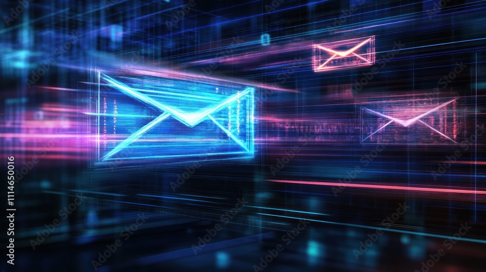 Poster Digital Email Transmission Network Speed Data Flow