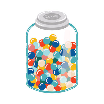 jar filled colorful candies clip art preview