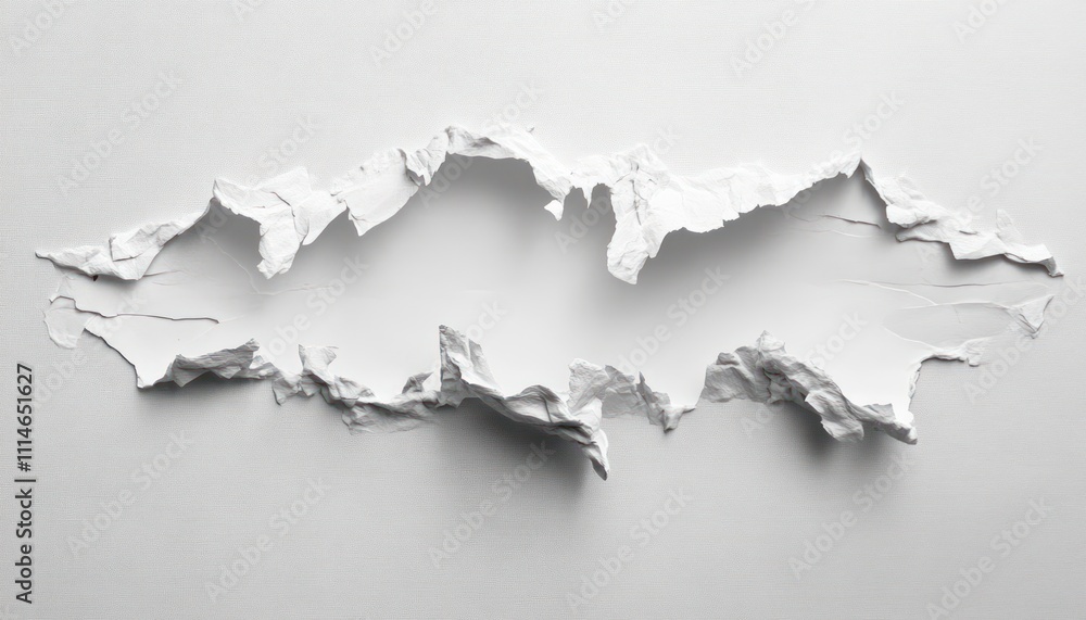 Poster Abstract White Texture With Irregular Torn Edges