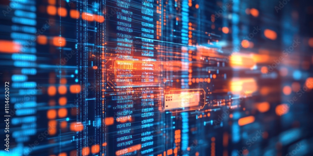 Poster Abstract Digital Data Stream Visualization Showing Complex Code