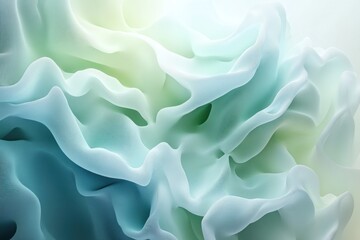 Obraz premium Abstract Pastel Green And Blue Wave Forms