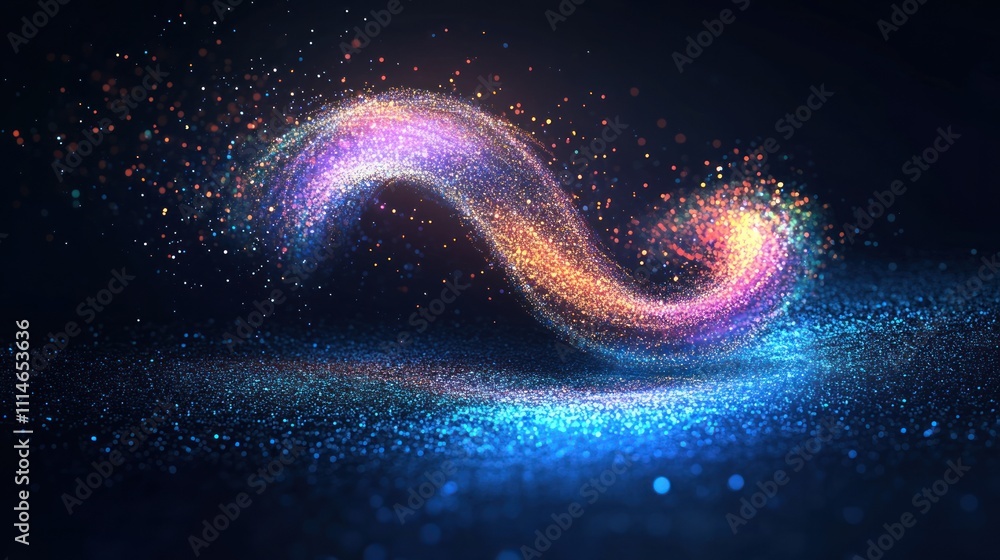 Aufkleber sparkling glitter swirl abstract background design