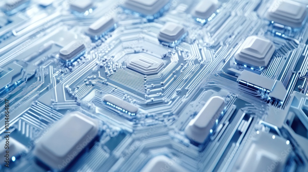 Poster abstract circuit board technology design