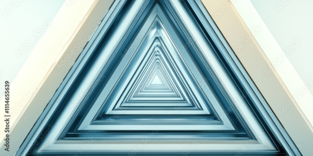 Aufkleber abstract triangular tunnel design featuring blue and white hues
