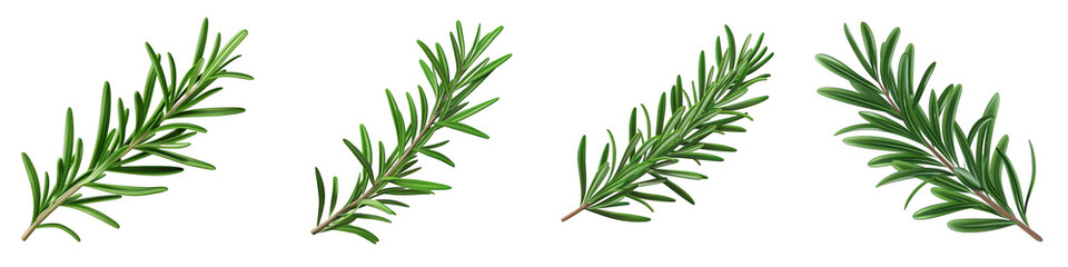 3d render rosemary leaf isolated on transparent background Cartoon Illustration in plastic style