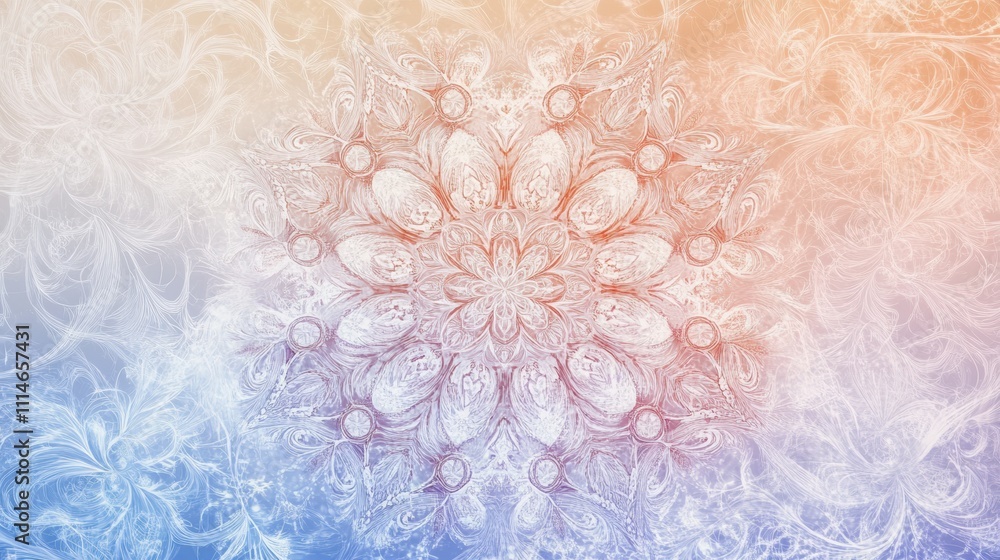 Poster swirling snowflakes create a winter-themed doodle, offering a tranquil focus with plenty of space fo