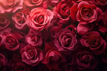 Fototapeta premium Closeup of red rose bouquet