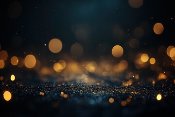 Soft gold bokeh on a dark background, creating an elegant, glowing ambiance with gentle blur.