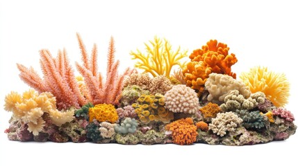 Vibrant Coral Reef Display Showing Diverse Species