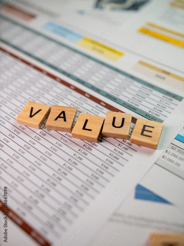 Poster Insightful business value analysis data visualization in financial reports within office settings