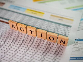 Business action planning strategic analysis of financials in a corporate office environment