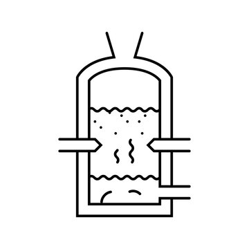 gasification biomass line icon vector. gasification biomass sign. isolated contour symbol black illustration