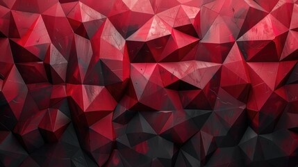 Obraz premium Abstract red and black low poly background.