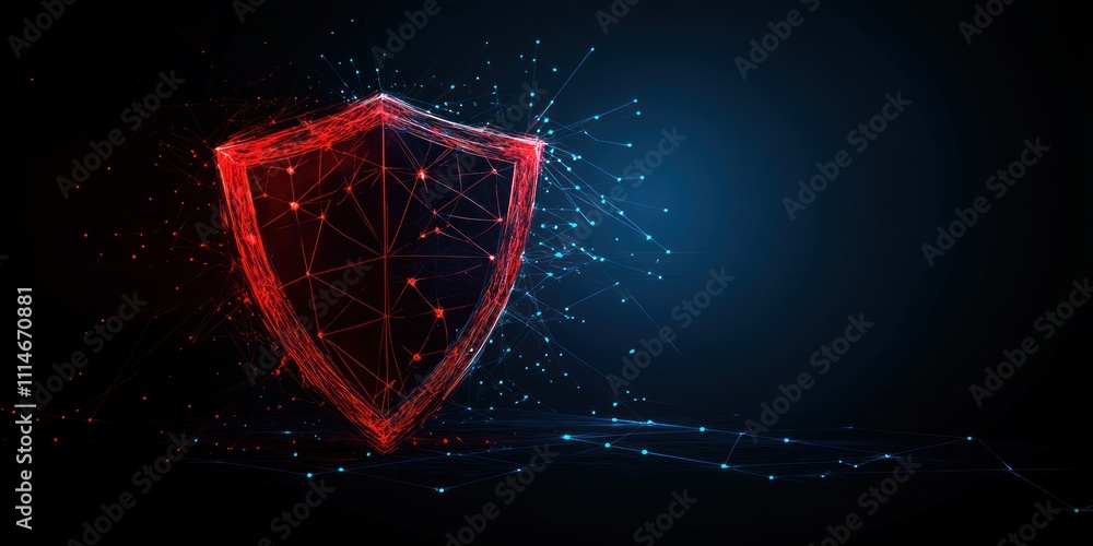 Aufkleber abstract digital shield network security concept