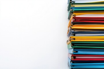 Organized office folders showcased on a clean white background