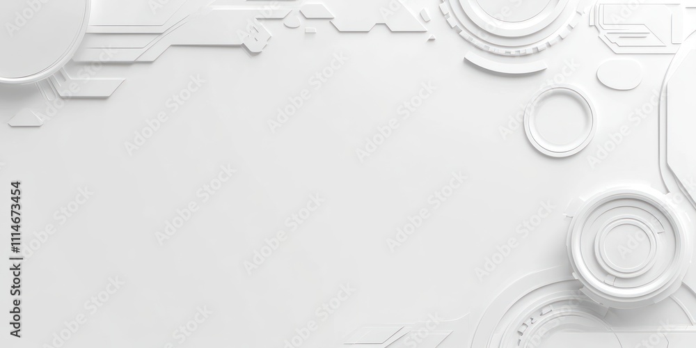 Poster abstract white geometric technological design background