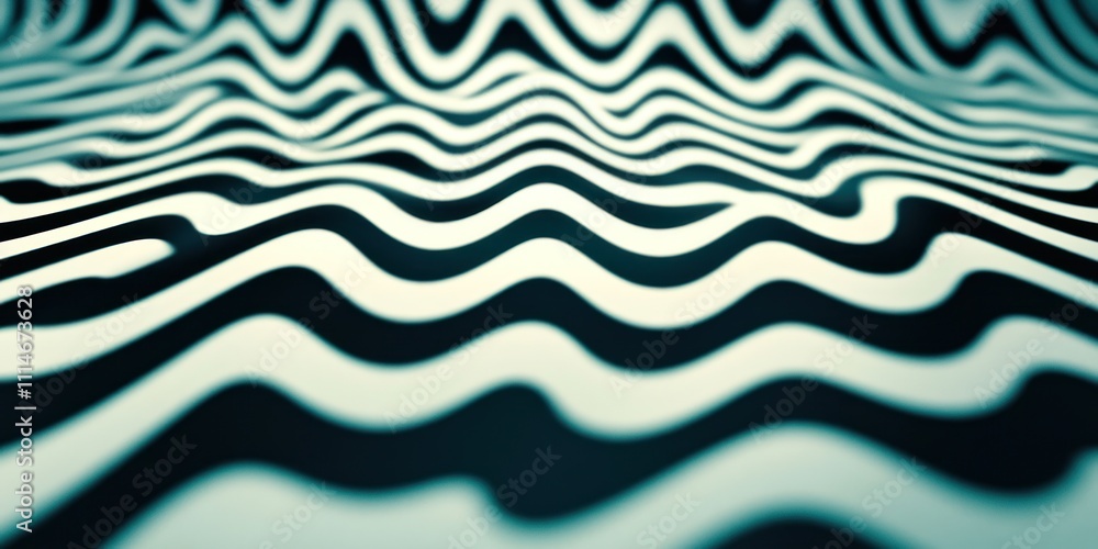 Poster abstract wavy black and white pattern design