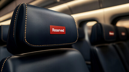 Obraz premium Luxury Train Seats Reserved Compartment First Class Travel Premium Transport