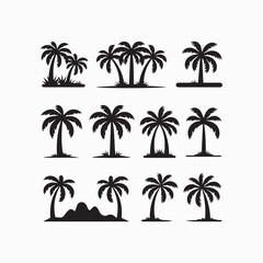 Fototapeta premium Palm trees icon simple style