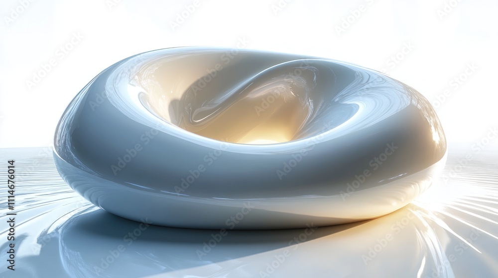 Poster abstract white form illuminated with light