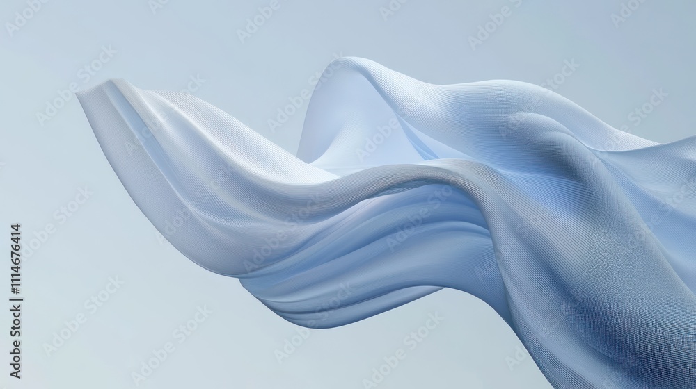 Poster abstract blue fabric wave design in motion