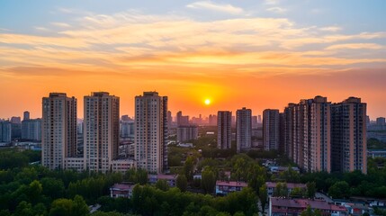 Misty morning envelops hillside village