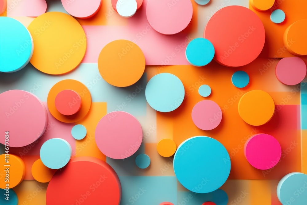 Aufkleber Colorful Circular Shapes Abstract Background Design
