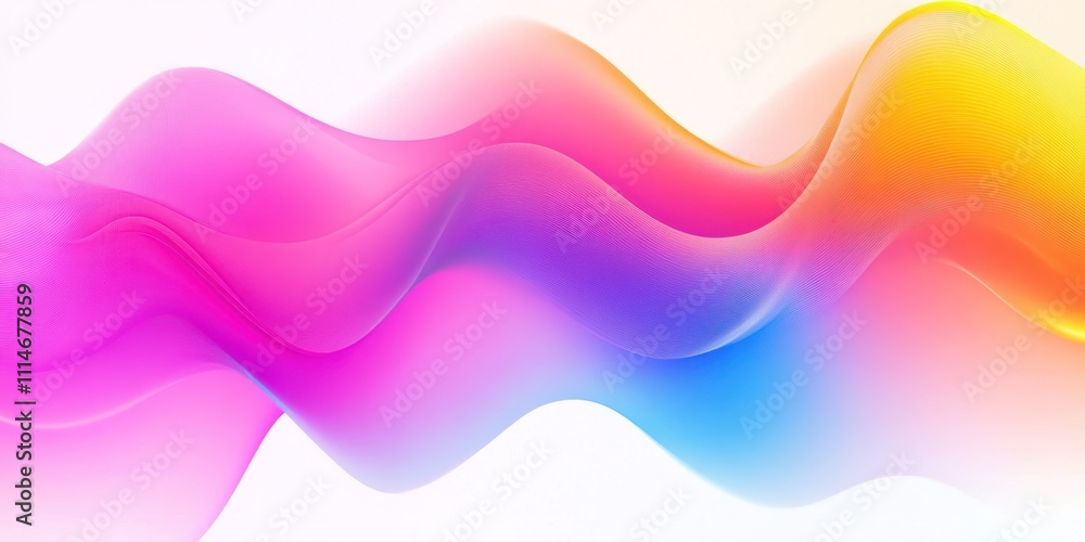 Leinwandbilder Abstract Colorful Waves Flowing Dynamically Across White Background