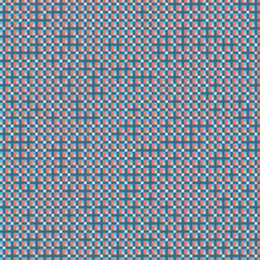 Seamless geometric pattern of multi-coloured squares on dark blue background. Stock vector illustration for web and print, home decor, wallpaper, fashion fabric and wrapping paper.