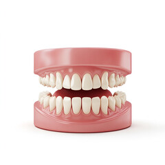Obraz premium Realistic anatomical model of human teeth with gums, showcasing dental structure for educational purposes in medicine, dentistry, and oral health studies
