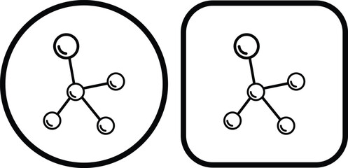 Molecule or formula icon in line set. The Chemistry chemical structure. Laboratory scientific research vector for apps or web. DNA cell protein Sign Silhouette isolated on transparent background