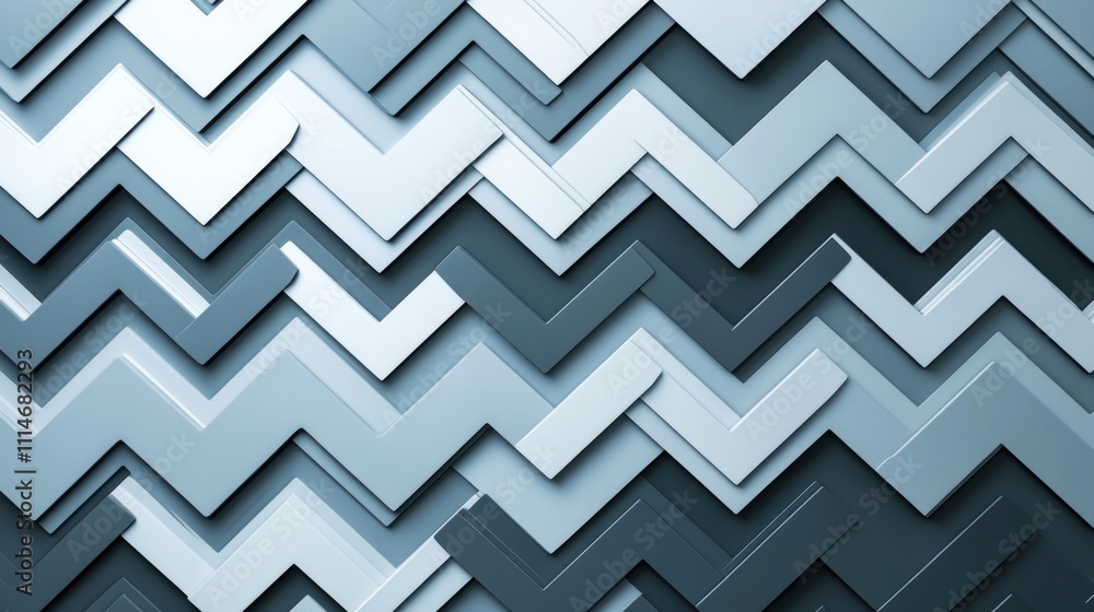 Aufkleber abstract zigzag pattern in shades of blue