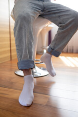 simple men's socks on a home background