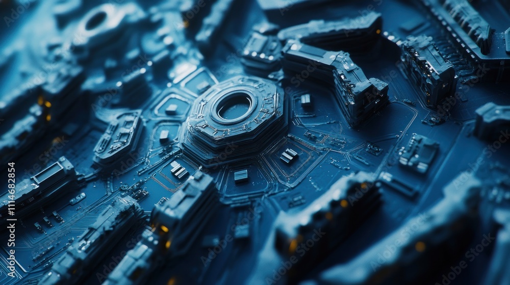 Poster futuristic circuit board technology abstract design