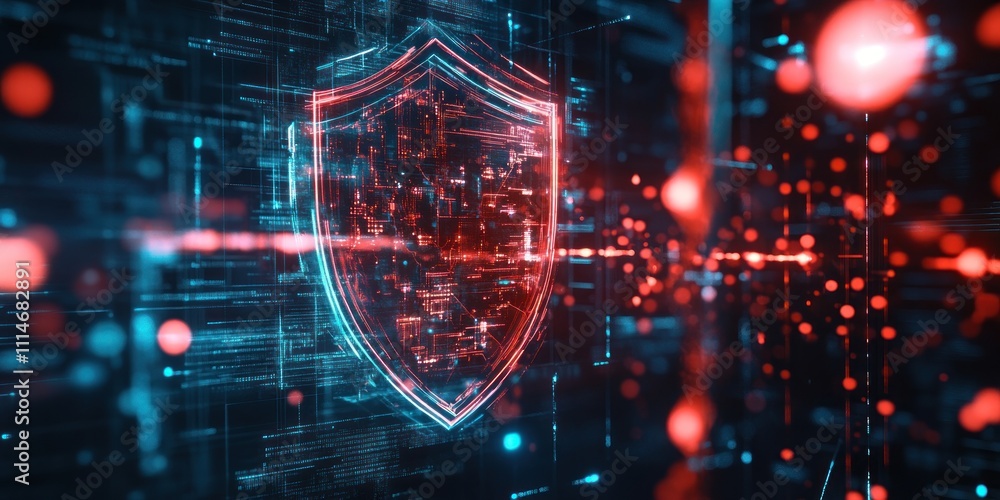 Poster digital shield protecting data in cyberspace