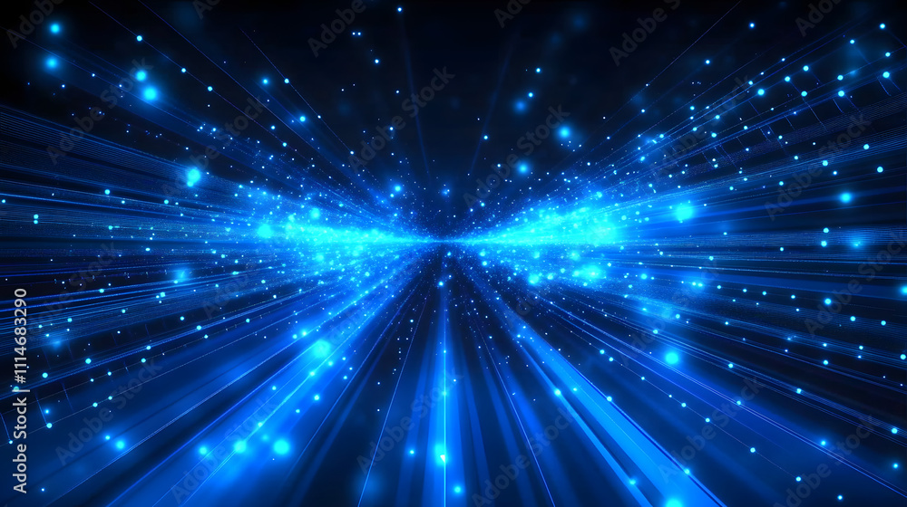 Poster blue abstract technology vector background, speed connection network technology concept, futuristic 